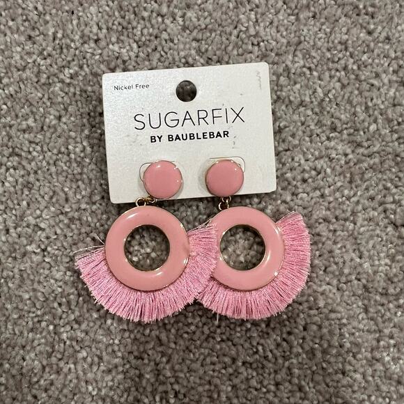 Sugarfix by Baublebar Baby Pink Gold‎ Tassle Earrings Nickle Free - Picture 1 of 2